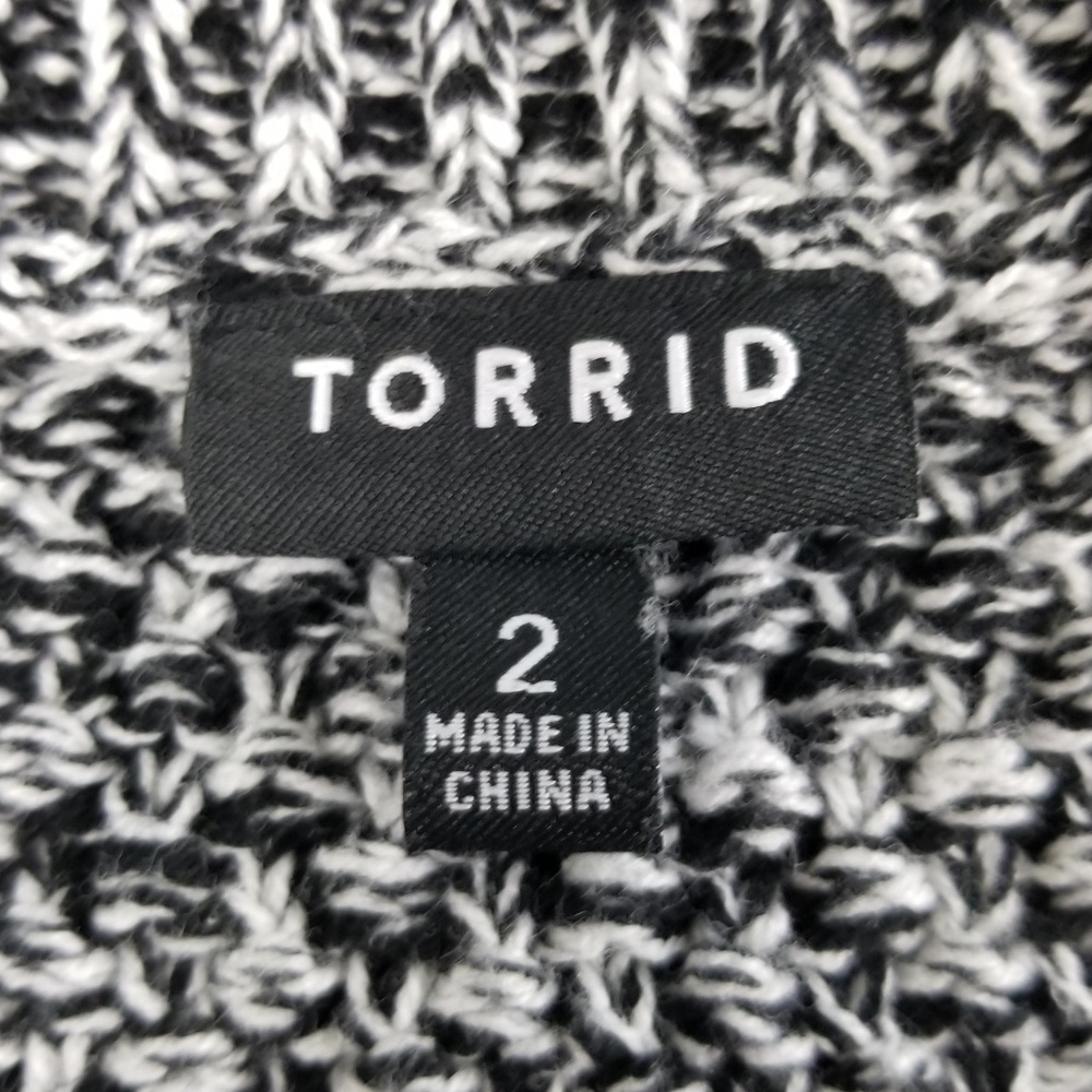Torrid Heathered Loose Knit Sweater High Low Sze 2 - Picture 5 of 7